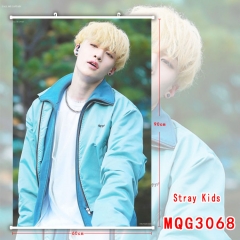 Stray Kids韩国明星周边MQG-3068白色塑料杆布画挂画 60X90墙画