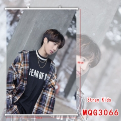 Stray Kids韩国明星周边MQG-3066白色塑料杆布画挂画 60X90墙画