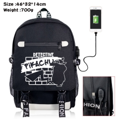 Pokemon Detective Pikachu Canvas Students Backpack Anime Bag