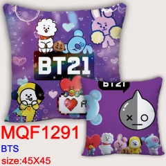 BTS防弹少年团BT21 MQF1291 双面全彩抱枕靠垫 45X45CM