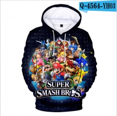 Super Smash Bros日本热门游戏 明星大乱斗 3D数码带帽卫衣