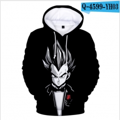 跨境提供2019新款DRAGON BALL七龙珠系列 3D数码印花休闲带帽卫衣