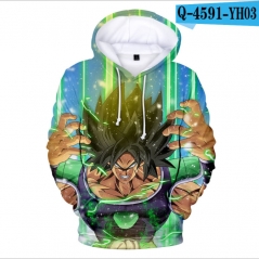 跨境提供2019新款DRAGON BALL七龙珠系列 3D数码印花休闲带帽卫衣