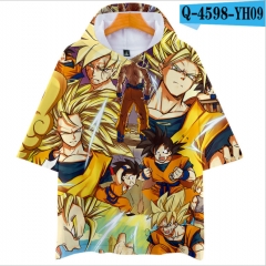 Dragon Ball Z Anime Hooded Short Sleeve T Shirt