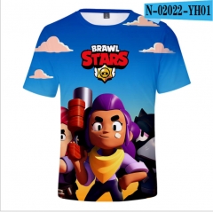 Brawl Stars Game Cartoon 3D Printing Short Sleeve T shirts