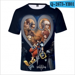 kingdom hearts Game Cartoon 3D Printing Short Sleeve T shirts