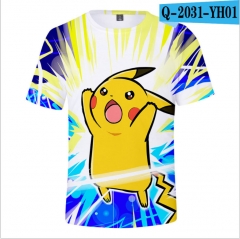 Detective Pikachu Movie 3D Print Casual Short Sleeve T Shirt