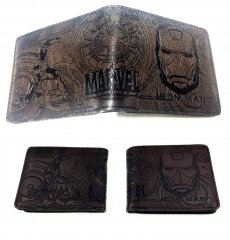 2 Colors Iron Man Movie Cosplay PU Purse Anime Short Wallet