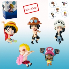 One Piece Cartoon Character  Decorative Cup Along Anime PVC Figure (5pcs/set)
