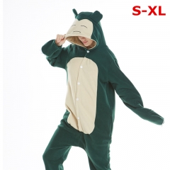 Pokemon Cartoon Snorlax Polyester Cosplay For Winter Indoor Anime Pajamas