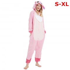 Lilo & Stitch Movie Pink Color Polyester Cosplay For Winter Indoor Anime Pajamas