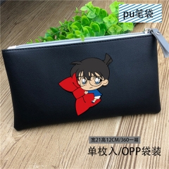 柯南 黑色PU笔袋
