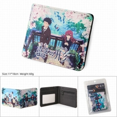 声之形 PU斜纹二折短款钱包皮夹 11X10CM