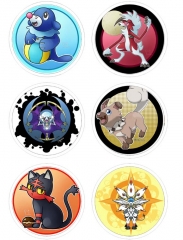 6PCS/SET 7.5CM Pokemon Cartoon Alloy Anime Brooch