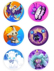 6PCS/SET 7.5CM Pokemon Cartoon Alloy Anime Brooch
