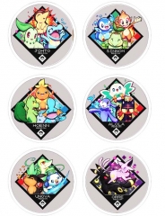 6PCS/SET 7.5CM Pokemon Cartoon Alloy Anime Brooch