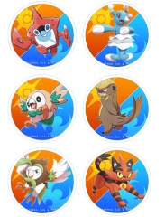 6PCS/SET 7.5CM Pokemon Anime Cartoon Brooch