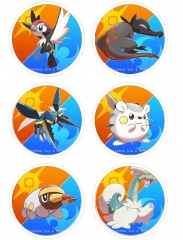 6PCS/SET 7.5CM Pokemon Anime Cartoon Brooch