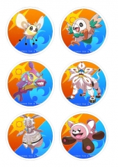 6PCS/SET 7.5CM Pokemon Anime Brooch