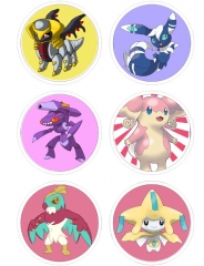6PCS/SET 7.5CM Pokemon Cartoon Alloy Anime Brooch