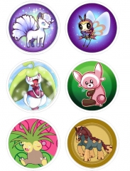 6PCS/SET 7.5CM Pokemon Cartoon Alloy Anime Brooch