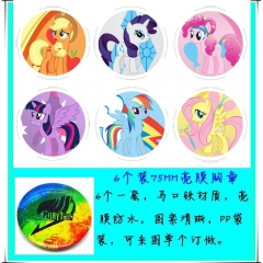 6个一套 小马宝莉6个装75mm亮膜徽章