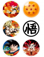 6PCS/SET 7.5CM Dragon Ball Z Cartoon Alloy Anime Brooch
