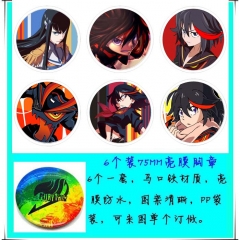 6PCS/SET 7.5CM Kill La Kill Cartoon Alloy Anime Brooch
