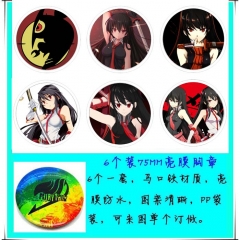 6PCS/SET 7.5CM Kill La Kill Cartoon Alloy Anime Brooch
