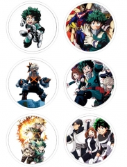 6个一套 我的英雄学院 6个装75mm亮膜徽章