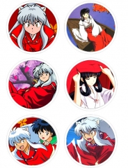 6PCS/SET 7.5CM Inuyasha Anime Cartoon 75mm Brooches And Pins 6pcs/set