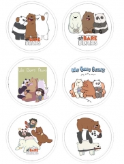 6PCS/SET 7.5CM We Bare Bears Cartoon Alloy Anime Brooch