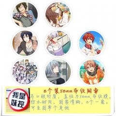 8款一套 idolish7 圆形布纹胸针 58MM