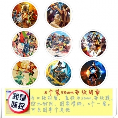 8PCS/SET 5.8CM Avatar: The Last Airbender Cartoon Alloy Anime Brooch Badge