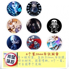 8款一套58MM 传说之下3 圆形布纹胸针