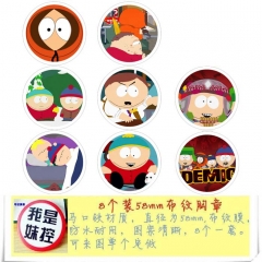8款一套58MM 南方大院 圆形布纹胸针