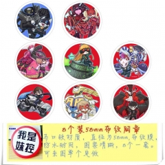 8PCS/SET 5.8CM Persona 5 P5 Game Cartoon Alloy Anime Brooch Badge