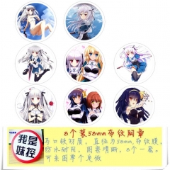 8PCS/SET 5.8CM Absolute Duo Cartoon Alloy Anime Brooch Badge