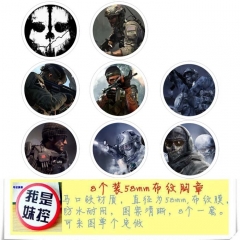 8PCS/SET 5.8CM Call of Duty Cartoon Alloy Anime Brooch Badge