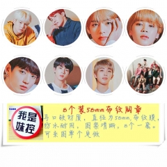 8款一套5.8cm BTS-8  圆形布纹胸针