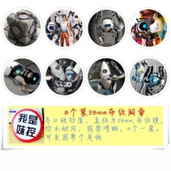 8款一套5.8cm 传送  圆形布纹胸针 58MM