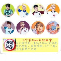 8款一套 5.8cm BTS-12  圆形布纹胸针
