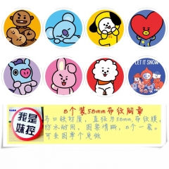 BTS-15 8款一套圆形布纹胸针