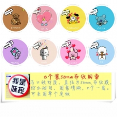 BTS-14 8款一套圆形布纹胸针