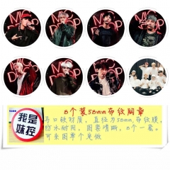 8款一套5.8cm BTS-1  圆形布纹胸针