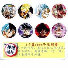 8款一套 七龙珠 圆形布纹胸针