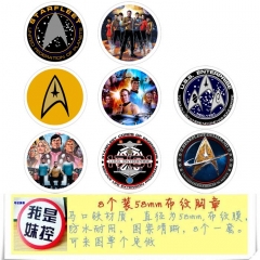 8PCS/SET 5.8CM Star Trek Cartoon Alloy Anime Brooch Badge
