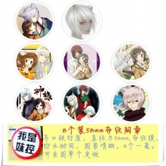 8款一套5.8cm 元气少女缘结神  圆形布纹胸针 58MM