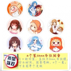 8PCS/SET 5.8CM Himouto! Umaru-Chan Cartoon Alloy Anime Brooch Badge