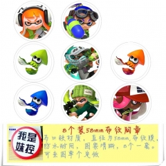 喷射2 8款一套5.8cm 圆形布纹胸针 58MM